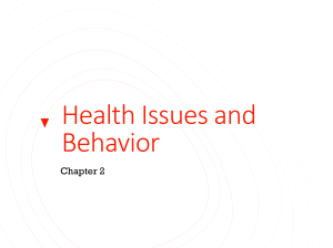 Health Issues and Behavior Chapter 2