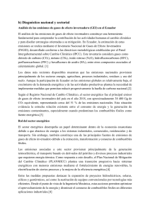 An&aacute;lisis de emisiones GEI en Ecuador: diagn&oacute;stico nacional y sectorial