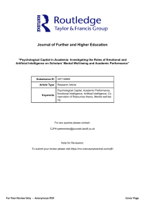 Psychological Capital in Academia: Emotional & AI Impact on Scholar Well-being & Performance