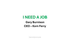 I Need a Job Book Summary by Gary Burnison