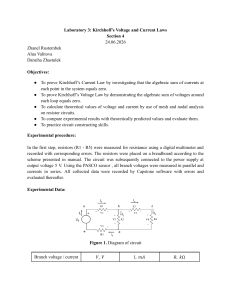 Kirchhoff's Voltage and Current Laws Lab Report