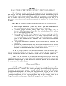 Government Financial Procedures: Payment into Public Account