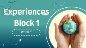 Experiences Block 1 Week 6: Anglophone Culture & Language