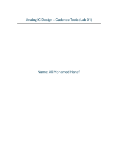 Analog IC Design Cadence Tools Lab 01