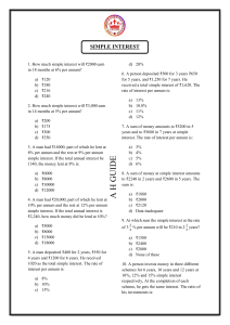 Simple Interest Practice Questions & Answers