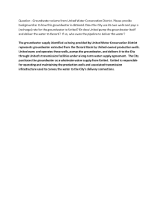 Groundwater Supply Agreement: Oxnard & United Water Conservation District