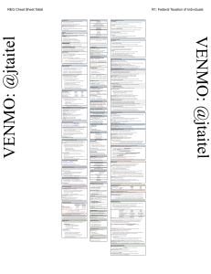 Federal Taxation of Individuals Cheat Sheet