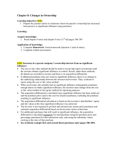 Chapter 8: Changes in Ownership - Accounting