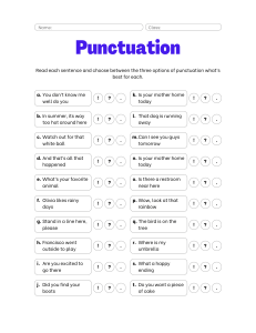 Punctuation Practice Worksheet