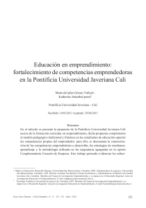 Educaci&oacute;n en emprendimiento: fortalecimiento de competencias en PUJ Cali
