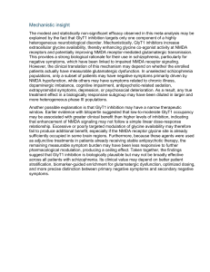 Mechanistic Insight into GlyT1 Inhibitors in Schizophrenia
