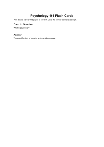 Psychology 101 Flash Cards: Key Concepts
