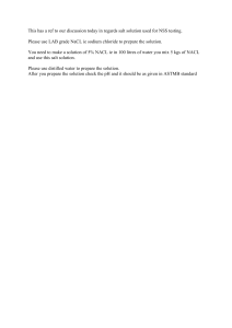 5% NaCl Solution Prep for NSS Testing