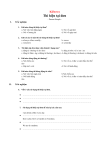Present Simple Tense Test Worksheet