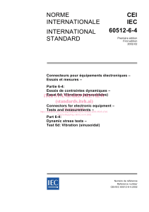 Norme IEC 60512-6-4:2002 - Essai de vibration sinuso&iuml;dale pour connecteurs