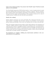 Rethinking Health: Beyond the WHO Definition