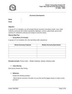Grade 7 Roman Empire Economic Development Handout