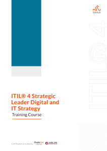 ITIL 4 Strategic Leader Digital & IT Strategy Course