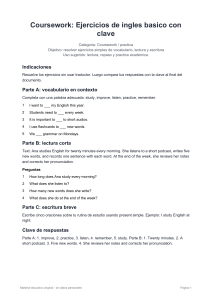 10 coursework ejercicios ingles basico