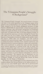 Telangana People's Struggle: Background & Analysis