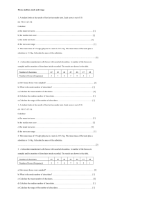 Mean, Median, Mode, and Range Worksheet