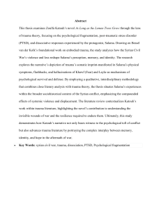 Thesis on As Long as the Lemon Trees Grow: Trauma Theory Analysis