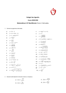 Ejercicios de Derivadas Matem&aacute;ticas II Bachillerato