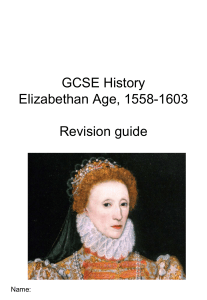 GCSE History Elizabethan Age Revision Guide