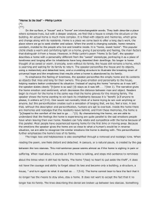 Analysis of Philip Larkin's 'Home Is So Sad' Poem