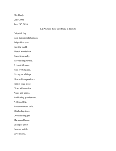 Life Story in Triplets: Creative Writing Practice