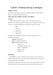 Lab 03: Problem Solving Techniques - Algorithms & Flowcharts