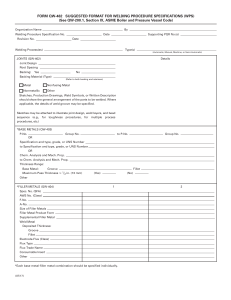 ASME QW-482 Welding Procedure Specification Form