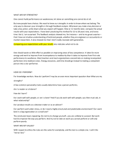Self-Assessment: Strengths, Performance, Values for Effectiveness