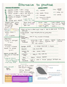 Alternative to Practical: Biology Lab Tests & Variables