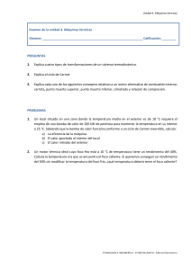 Examen Unidad 4: M&aacute;quinas T&eacute;rmicas