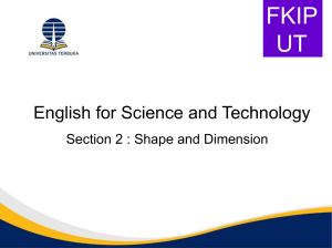 English for Science and Technology: Shape and Dimension