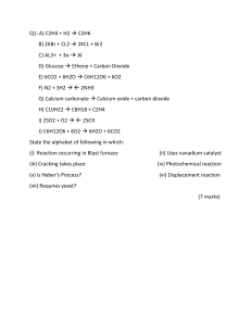 Chemistry Exam Questions: Reactions, Periodic Table, Ionic Compounds