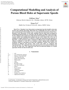 CFD Analysis of Porous Bleed Holes at Supersonic Speeds