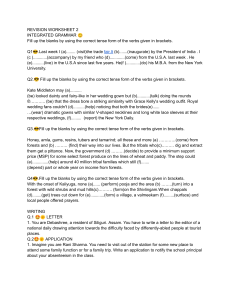 Revision Worksheet 2: Integrated Grammar Exercises