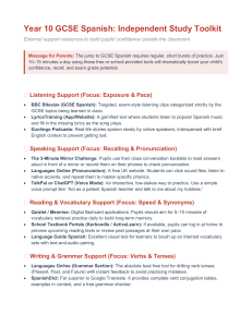 GCSE Spanish Independent Study Toolkit