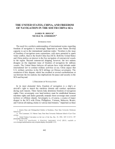 US, China, and Freedom of Navigation in South China Sea