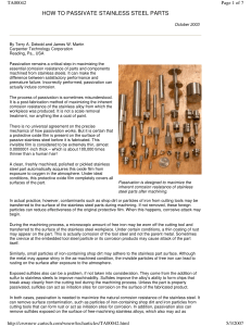 How to Passivate Stainless Steel Parts - Guide