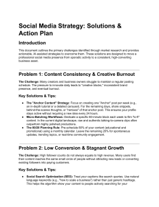 Social Media Strategy: Solutions & Action Plan