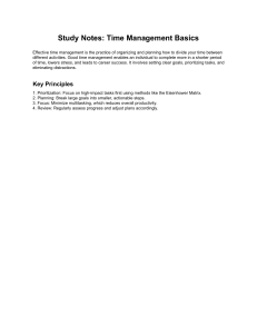 Time Management Basics Study Notes