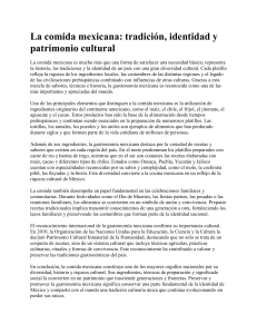 La comida mexicana: tradici&oacute;n, identidad y patrimonio
