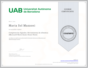 Certificado UAB: Competencias Digitales y Ofim&aacute;tica