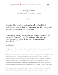 Morgenthau's Six Principles of Political Realism