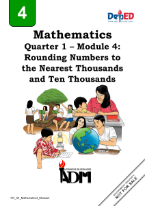 Grade 4 Math Module 4: Rounding Numbers to Nearest Thousands and Ten Thousands