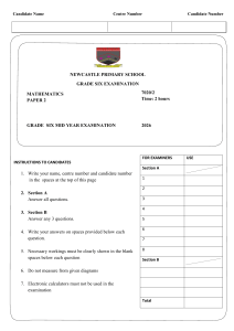 Grade 6 Math Exam Paper 2