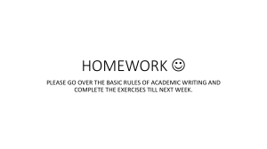 Basic Rules of Academic Writing Homework